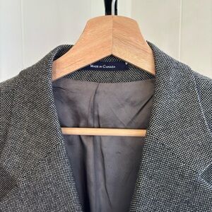 Vtg Chaps Ralph Lauren Gray Lambswool Birdseye 3 Button Sport Coat Mens 42T